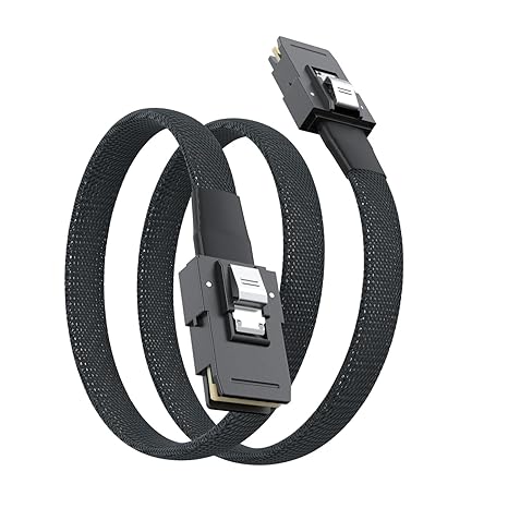 10Gtek SFF-8087 to SFF-8087 6G Internal Mini SAS Cable for Server Backplane/RAID Card, Hot-Swap Ready with SATA Compatibility, 100-Ohm, 0.8-m(2.6ft)