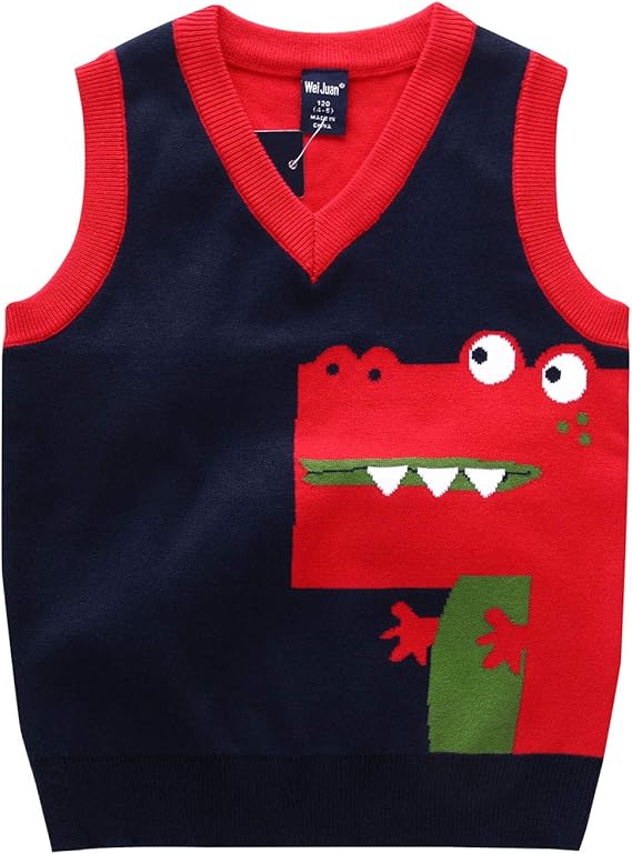 Happy Cherry Boy Girls Sweater Vest Uniform V-Neck Sleeveless Knit Pullover