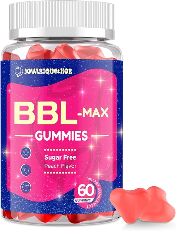 Jovariquethor Booty Gummies for Women - BBL Gummies with Multivitamins and Herbal Extracts - Peach Flavor - 60 Count