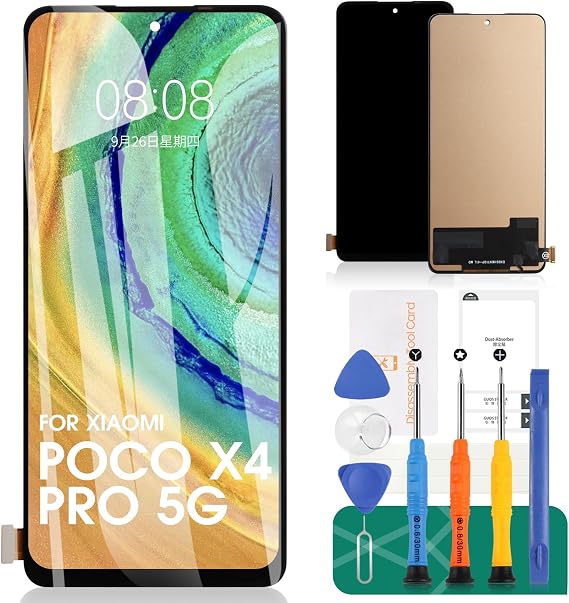 TFT for Xiaomi Poco X4 Pro 5G LCD Screen Replacement for Xiaomi Poco X4 Pro 5G Screen Replacement Display for Xiaomi Poco X4 Pro 5G Touch Screen Digitizer Assembly Replacement (Not Original)