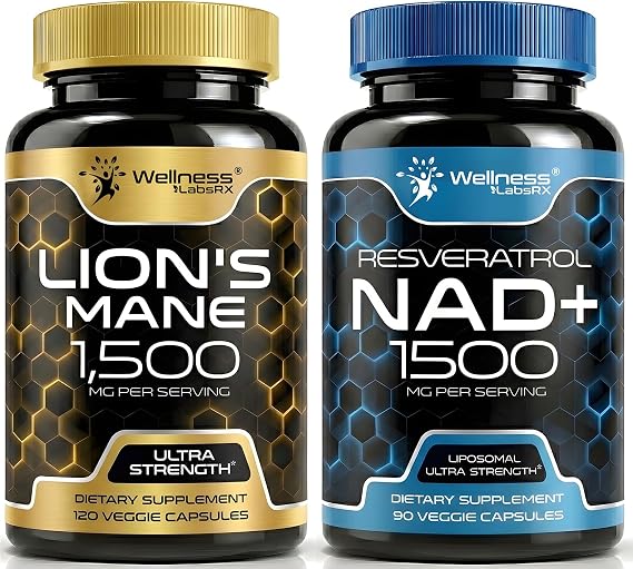 WELLNESS LABSRX Lions Mane Capsules with NAD Capsules | Bundle