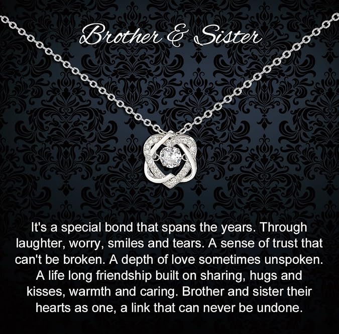 Brother and Sister Gifts, Infinity Heart Necklace, Sister Birthday Gift