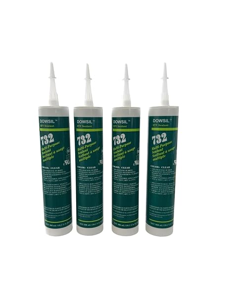 Dowsil 732 Multi-Purpose Sealant Silicone Clear 10.1 oz (4-Pack)