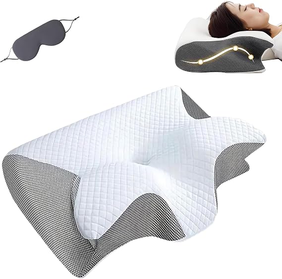 Contour Memory Foam Neck Pillow for Side Sleepers, Ergonomic Support for Pain Relief, Orthopedic Bed Pillow for Neck Pain
