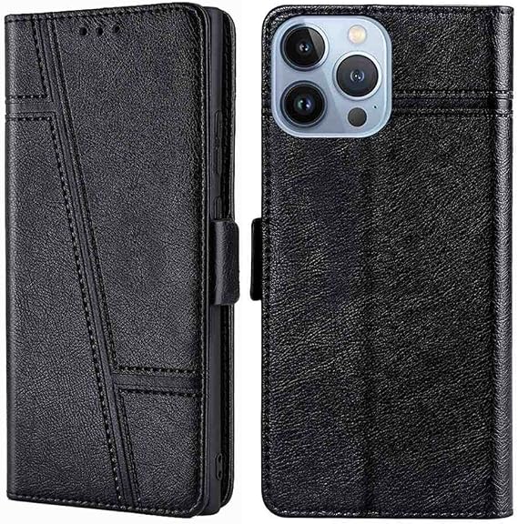 Phone Cover Wallet Folio Case for UMIDIGI S3 PRO, Premium PU Leather Slim Fit Cover for S3 PRO, 3 Card Slots, 1 Photo Frame Slot, Anti-Dirt, Black