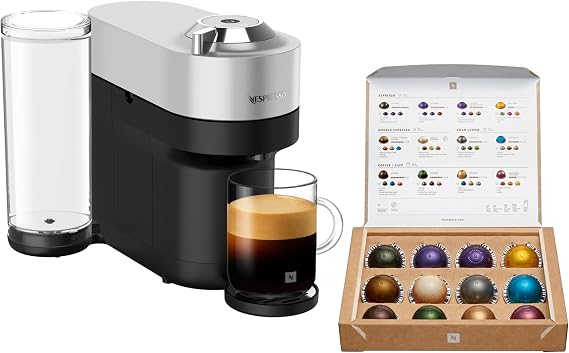 Nespresso Vertuo Pod System Coffee Maker Virtuo Pop Plus Silver Compact Depth GDV6-SI-W