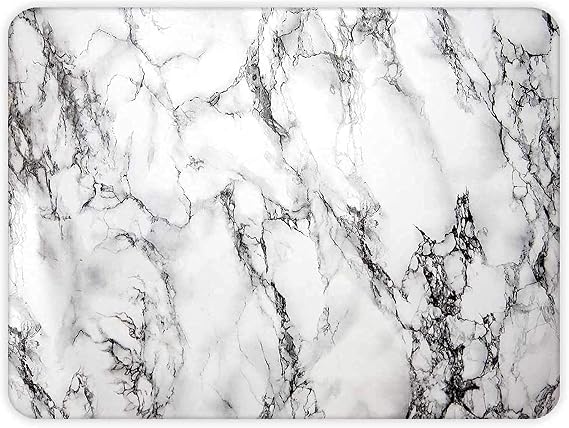 Decorita 10001501001 Beyaz Mermer Görünümlü Cam Kesme Tahtası, 20cm x 30cm