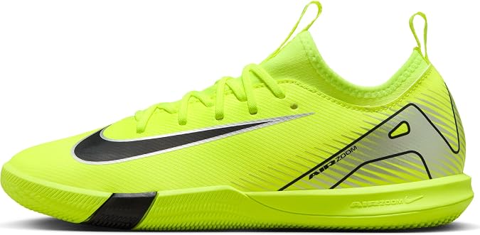 Nike Jr. Mercurial Vapor 16 Academy Little/Big Kids' IC Low-Top Soccer Shoes (FQ8411-700, Volt/Black) Size 4