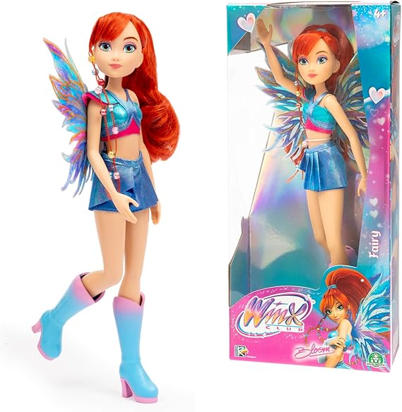 Winx Club Fairy Doll – Bloom with Glitter Wings & Articulated Joints – Magical Transformation Outfit – Removable Accessories – Official Winx Toy for Girls – Fairy Play Doll – Ages 4+
