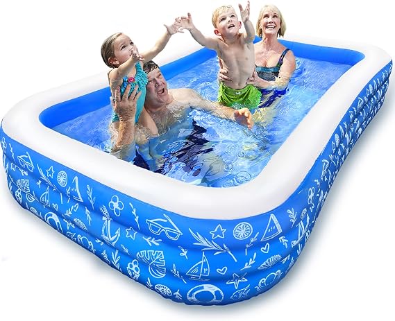 Inflatable Swimming Pool for Kids, Family-Size Kids Inflatable Pool Blow Up Pool for Kids, Cartoon Inflatable Pool Kids, Kids Pool for Backyard Outdoor Garden Backyard Summer Water Party