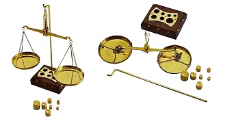 Salvus App Solutions Handmade Home Decorative Brass Traditional Tarazu/Mechanical Vintage Weighing Machine With Weight Capacity Of 20 Grams (4.4X2.2X2.6 Inch)
