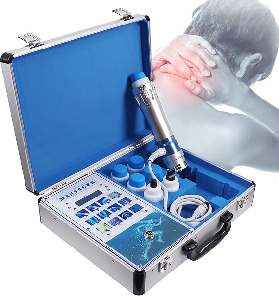 KEhtu Shockwave Therapy Machine, Portable Extracorporeal Shockwave Therapy Machine with 7 Massage Heads, 12 modes to choose, 50-105MJ Energy Regulation, for Pain Relief Deep Mus