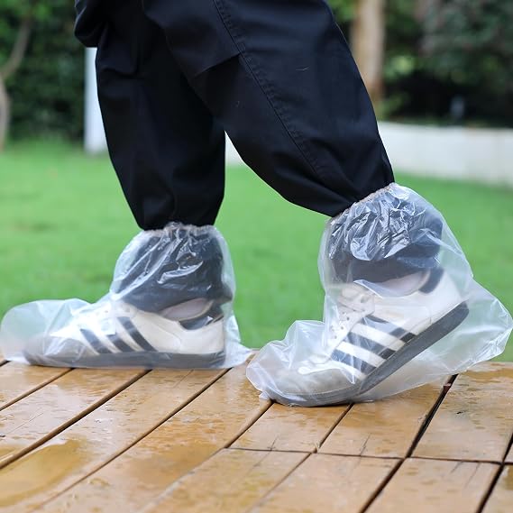 60 Pcs Waterproof Shoe Covers for Rain, Rain Shoe Covers Disposable with Non-Slip Sole, Portable Overshoes to Protect Shoes from Mud, Snow & Water Durable Rain Shoe Protectors for Men & Women