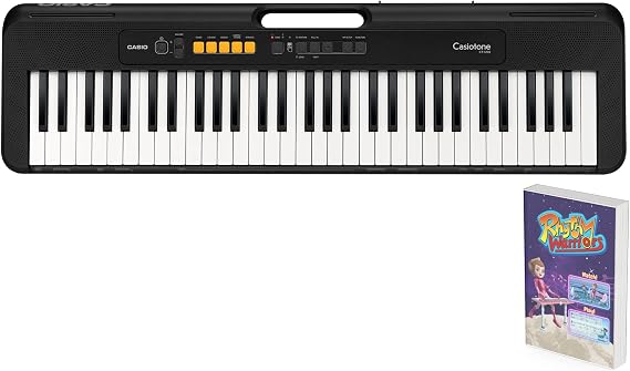Casio CT-S100AD 61 Key Portable Electronic Keyboard in Black with AC Adapter Included Black and Rhythm Warriors animated online lessons