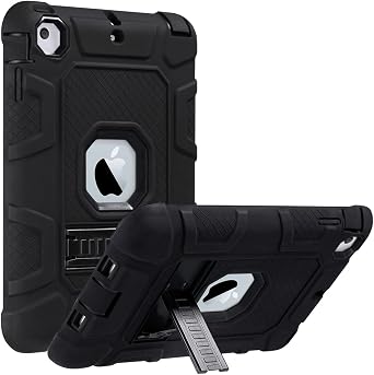 ULAK Case for iPad mini 1 2 3, Three Layer Heavy Duty Shockproof Protective Cover with Kickstand for iPad mini 2 Case 1st 2nd 3rd Generation Black/Black