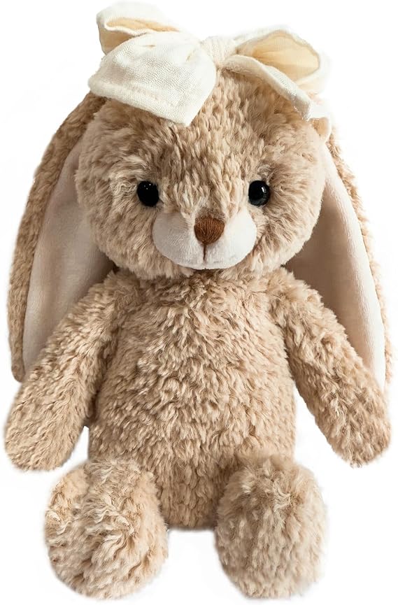 Bunny Stuffed Animal Soft Rabbit Toy 8'' Long - Eared Brown Plush Bunny