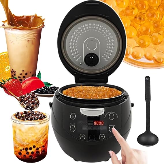 Boba Maker Makinesi,Ticari AkLl Tapioka PisIrici (900w 6l/1350w 8l) KasKla,EsIt Is DagTM,TasMa oNleyici Ve BasNc Tahliye Vanas,Boba,Puding,Sago,Taro Toplar IcIn,6Lyellow