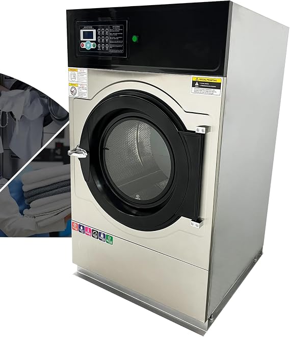 Commercial Clothes Dryer 33LB Heavy-Duty Automatic Dryers for Laundry Low Noise, 29.5"*18.9" Drum size for Hotels, Laundromats, Factories 220V 3PH 8KW