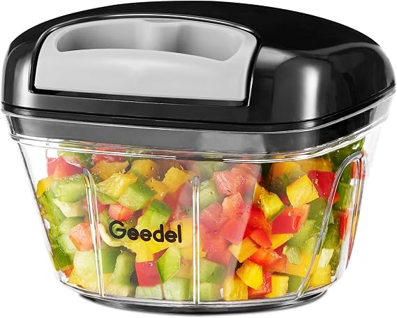 Geedel Manual Food Chopper, 500ML Onion Vegetable Hand Chopper Pull String