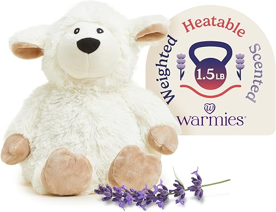 warmies Microwavable Stuffed Animals, Sheep - Heated Stuffed Animal Plushie for Warmth & Comfort - Cute Soft Lamb Stuffed Animal Toys for Adults & Children (Boys, Girls, Babies & Toddlers)