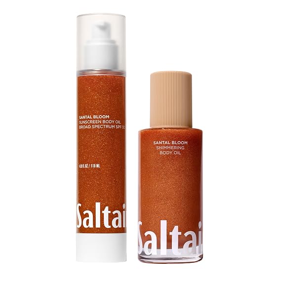 Saltair Santal Bloom Body Duo | SPF 50 Oil & Shimmering Glow Oil | 2 Pc