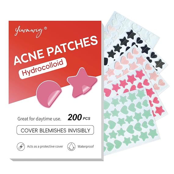 Hydrocolloid Pimple Patches for Face, Invisible Acne Patches, 200 Count