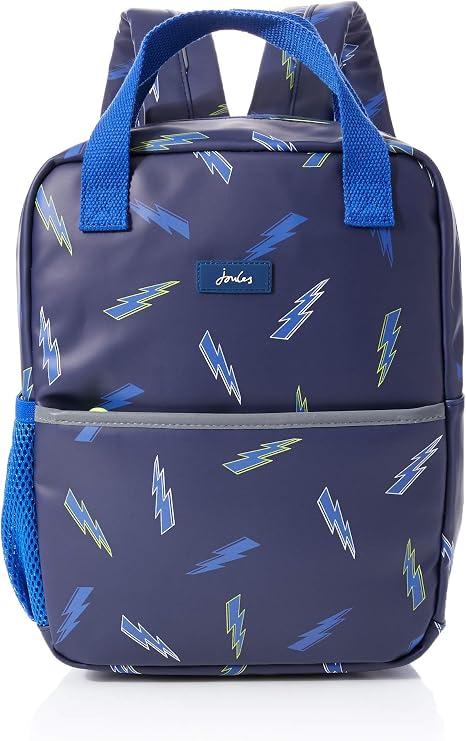 Joules Boy's Adventure Rubber Backpack, Navy Lightning, Large