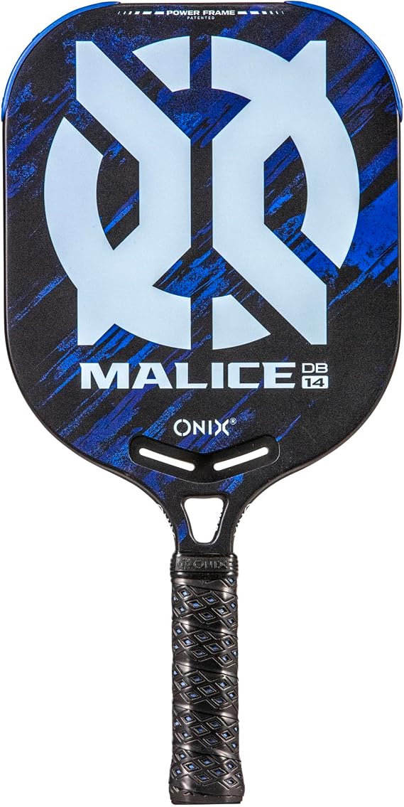 Onix Malice Pickleball Paddle Open Throat Double Bridge Composite Paddle with Carbon Fiber Power Frame