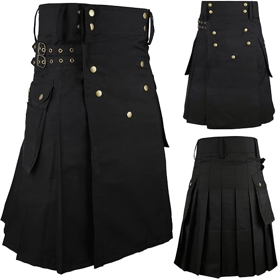 Kilt for Men - Modern Scottish Utility Hybrid Kilt with Cargo Pockets, Ideal for Weddings & Events