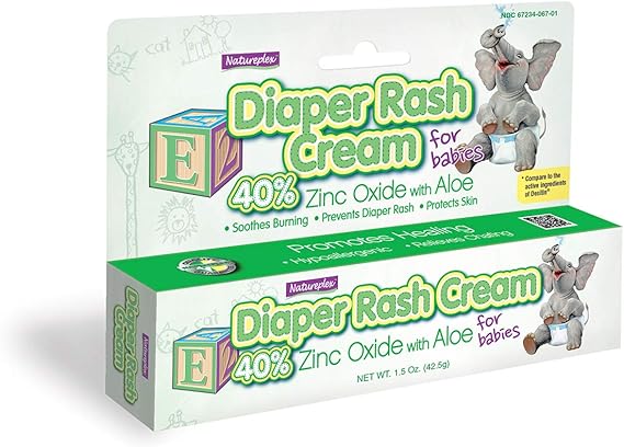 Diaper Rash Cream for Babies 40% Zinc Oxide with Aloe 6 Pack