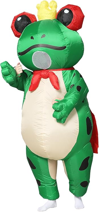 Inflatable Frog Costume for Adults,Funny Blow Up Animal Suit with for Easter Egg Hunts, Halloween Parties, Festivals