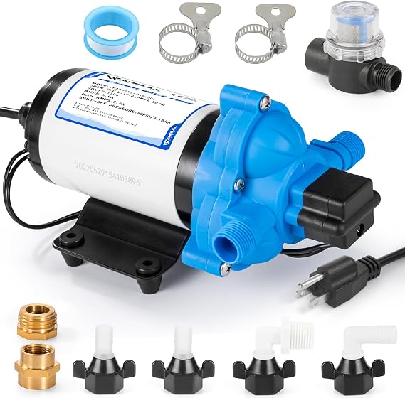 ANBULL 110V Self Priming Diaphragm Water Pump,4.0GPM 45PSI
