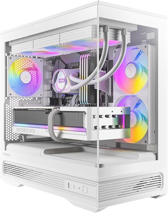 Antec C2M ARGB, Micro ATX PC Case, 3 PWM ARGB Fans Included, White