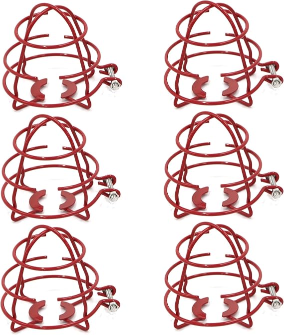 (6 Pack) 1/2" Fire Sprinkler Head Cage Guard Protector Fire Extinguishing System Sprinkler Bracket Red
