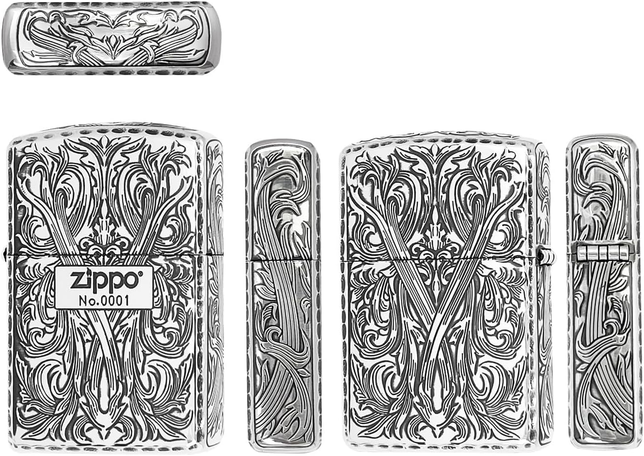 ZIPPO ジッポー 162GI-luxury3 with High-End Box Armor Limited Edition Serial Arabesque Silver Smoked