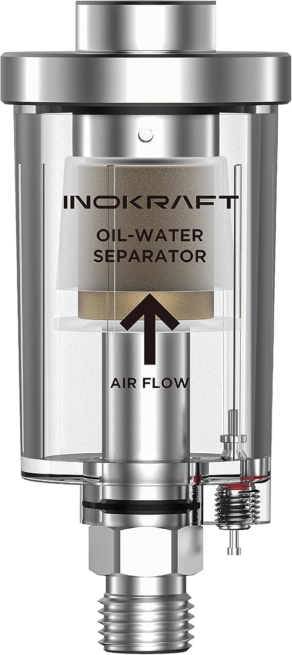 InoKraft Air Compressor Oil-Water Separator, 1/4" NPT, Air-Compressor and Air-Tool Accessory, Good Tightness