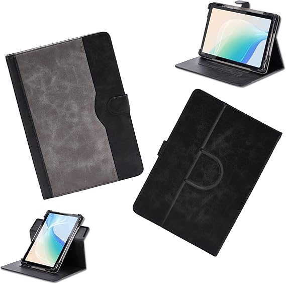 Case for Dghrti TAB8 8-inch Tablet Case 360 Degree Rotation Multi-Viewing Angels PU Leather Stand Folio Cover Camera can be Used Black