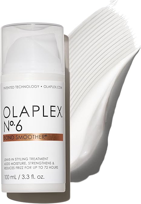 Olaplex Nº.6 Bond Smoother: Leave-In Styling Treatment | Smooths, Conditions, Strengthens | Frizz Control for Up to 72 Hours | For Coily, Curly, Straight, and Wavy, 100 mL / 3.3 Fl. Oz.