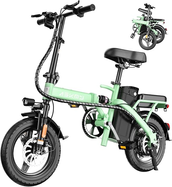 Foldable Electric Bike for Adults and Teens, 750W/1000W Peak Motor Ebike, 48V 10/20AH Removable Battery, 30-60 Miles PAS Range, 14" Mini Folding E-Bike, Electric Bicycle for Daily Commuting