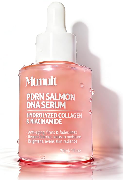 Mtmult Salmon DNA Serum, PDRN Salmon DNA with Hydrolyzed Collagen & Niacinamide - Anti-Aging Hydrating Niacinamide Stem Cell Serum for Face, 1.01 fl.oz