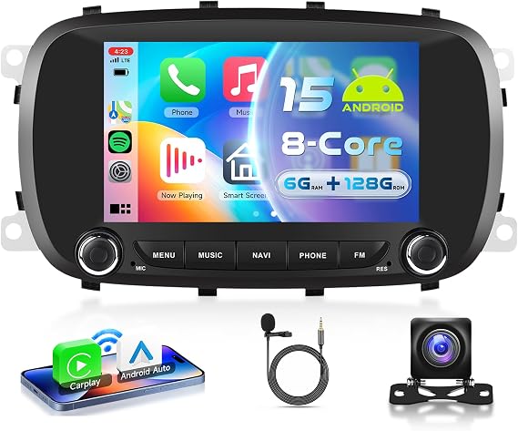 6G+128G Android 15 Car Stereo for Fiat 500X 2014-2020