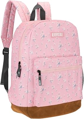 AEROPOSTALE Upgraded Fieldtrip Backpack for Girls - Womens Bag for Everyday Use, Daypack for Travel Garden City Peach