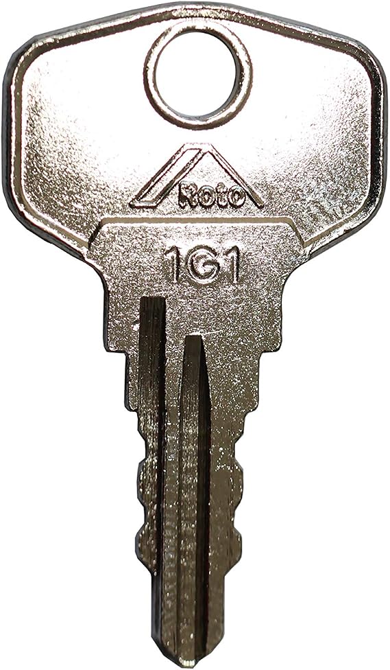 Roto Genuine Replacement Key 1G1 Small 37mm for Lockable Handles Silver