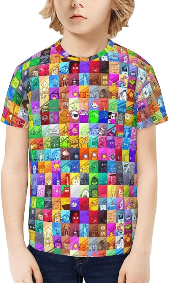 Bfdi-Battle for Dream-Island Kids T-Shirt 3D Printed Graphic T-Shirts Boys and Girls Short Sleeve Shirts for Youth Kids