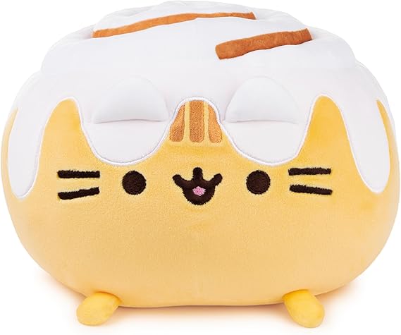 GUND Pusheen Catfé Cinnamon Roll Pusheen Plush Squisheen Cat Stuffed Animal, 12"
