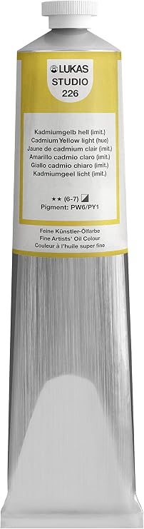 LUKAS Studio Artist Oil Color Paints - High-Pigment Oil Paint Made with Natural Binder for Artist, Painting, More! - [Cadmium Yellow Light Hue - 200 mL]