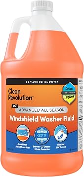 Clean Revolution Advanced All Season Windshield Washer Fluid Ultra Low VOC Formula - Extreme -27F Winter Protection - Made in USA