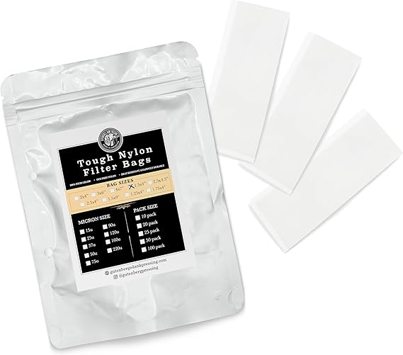 Gutenberg's Dank Pressing Co. tough 2x4 inch micron filter bags 10-100 Pack (20-Pack, 37)