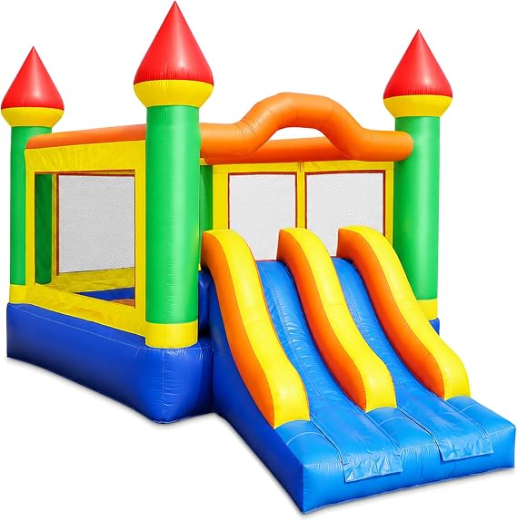 Cloud 9 Commercial Grade Mega Party Bouncer Double Slide Castle Bounce House - 100% PVC 22' x 15' Bouncer - Inflatable Only
