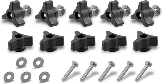 30 Piece T Track Bolts and Knobs Kit, 1/4"-20 T Bolts & Threaded Knobs, T Track Accessories for Woodworking, Build Your Own Woodworker Jigs and Fixtures, T-Track Parts Hardware Set (1/4"-20)